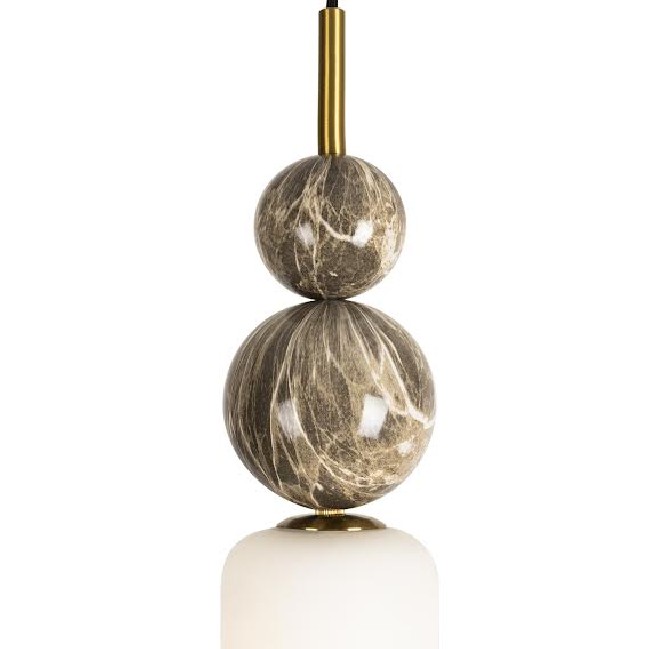 Lampa wisząca Nova Gold z kloszem z białego szkła