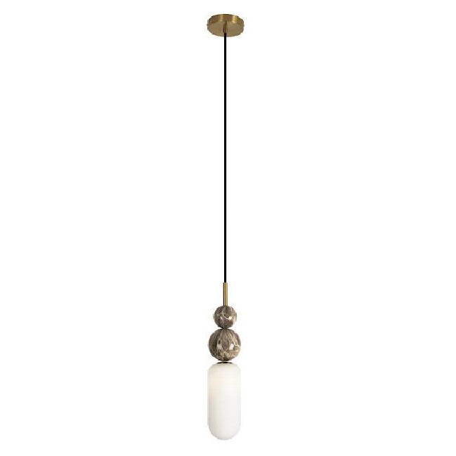 Lampa wisząca Nova Gold z kloszem z białego szkła