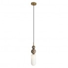 Lampa wisząca Nova Gold z kloszem z białego szkła