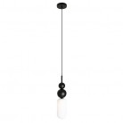 Lampa wisząca Nova Black z kloszem z białego szkła