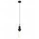Lampa wisząca Nova Black z kloszem z białego szkła