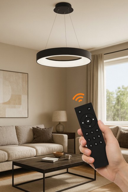 Lampa wisząca Sovana 45 Led w kolorze czarnym CCT + Remote Control