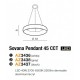 Lampa wisząca Sovana 45 Led w kolorze czarnym CCT + Remote Control