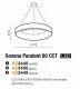 Lampa wisząca Sovana 80 Led w kolorze czarnym CCT + Remote Control
