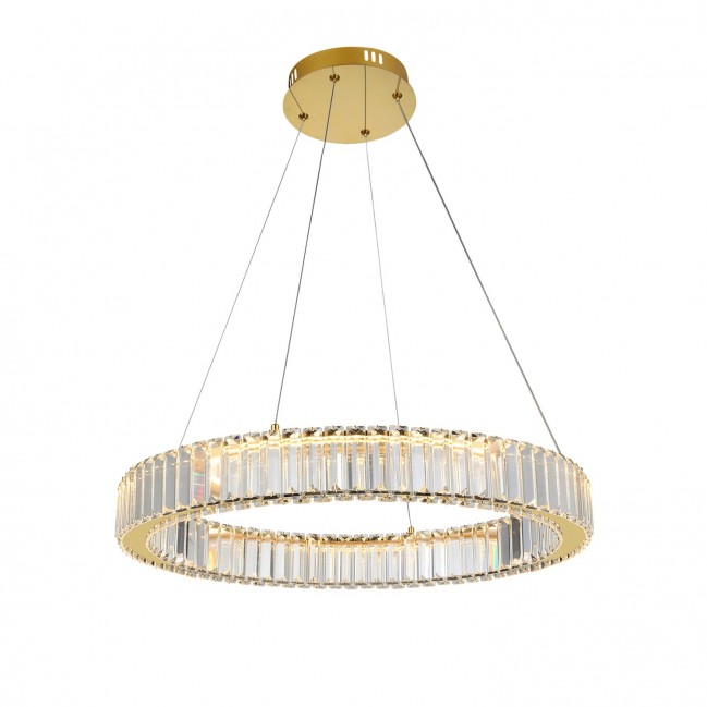 Kryształowa lampa wisząca Spark 60 Led w kolorze złotym - ściemnialna