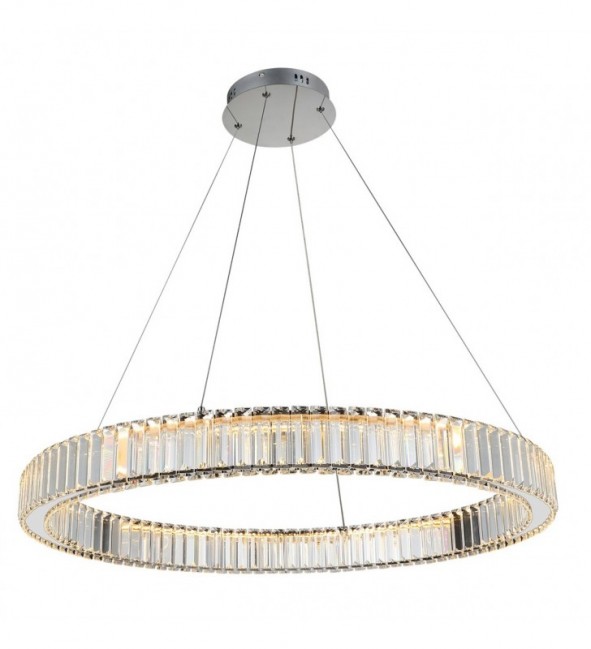 Kryształowa lampa wisząca Spark 80 Led chromowana - ściemnialna