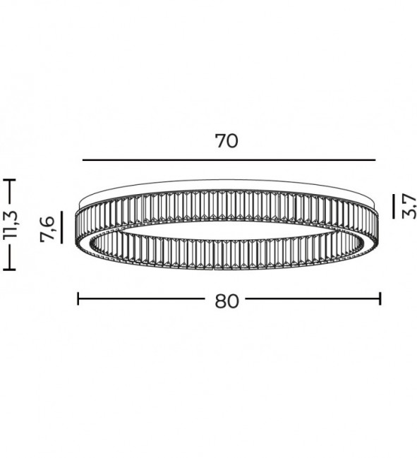 Kryształowy plafon Spark 80 Led chromowany - dimm