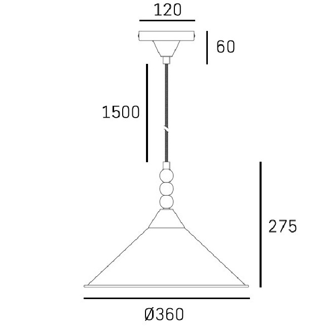 Metalowa lampa wisząca Ashford w kolorze złoty mat