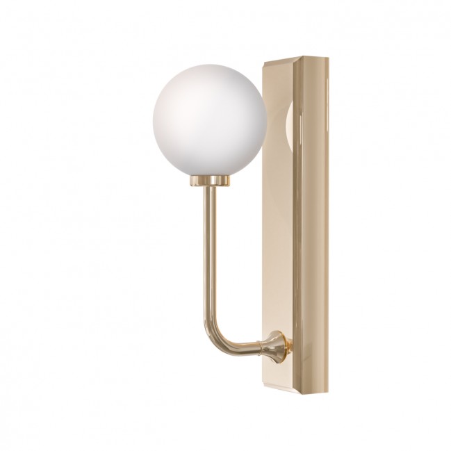 Złoty kinkiet Ero Parette Gold ze szklanym kloszem - IP44