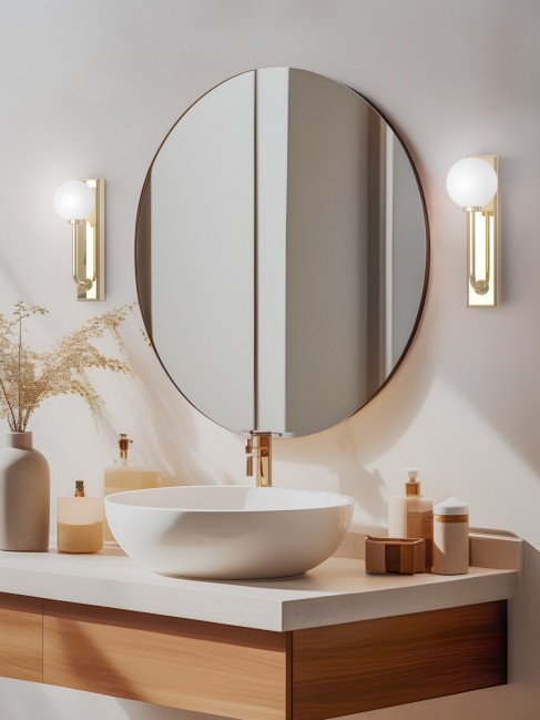 Złoty kinkiet Ero Parette Gold ze szklanym kloszem - IP44