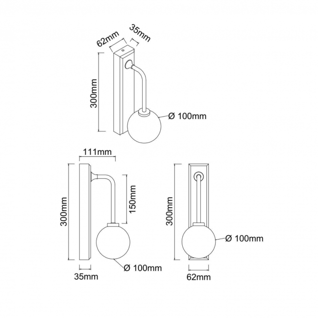 Kinkiet Ero Parette Old Gold ze szklanym kloszem - IP44
