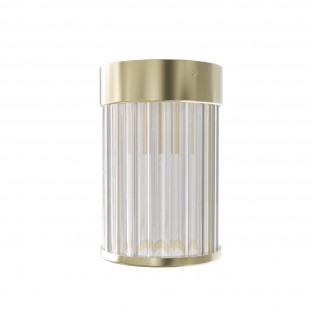 Plafon Fiatto Pl Old Gold 8 z kloszem z ryflowanego szkła