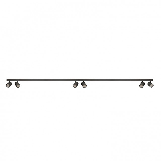 Plafon z reflektorkami Exo 6 Line 200 w kolorze czarny mat