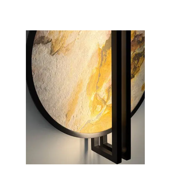 Designerski kinkiet Saturn 72 Led z okrągłym kloszem w kolorze brązowym