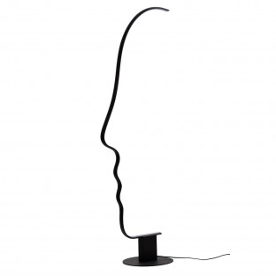 Designerska lampa podłogowa Face Led Dimm CCT w kolorze czarnym