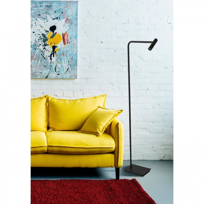 Minimalistyczna lampa podłogowa Fler Led w kolorze czarnym