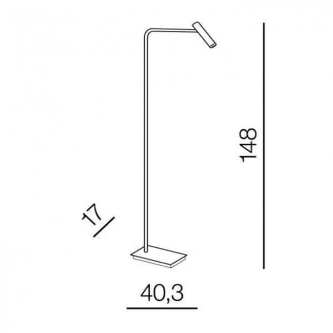 Minimalistyczna lampa podłogowa Fler Led w kolorze czarnym