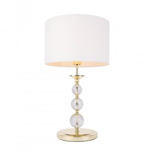 Lampa stołowa Rea w kolorze złotym z białym abażurem