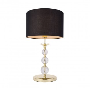 Lampa stołowa Rea w kolorze złotym z czarnym abażurem