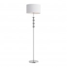 Lampa podłogowa Rea chromowana z białym abażurem