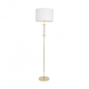 Lampa podłogowa Rea w kolorze złotym z białym abażurem
