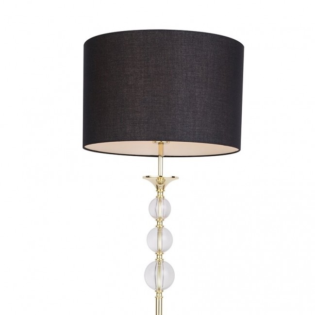 Lampa podłogowa Rea w kolorze złotym z czarnym abażurem