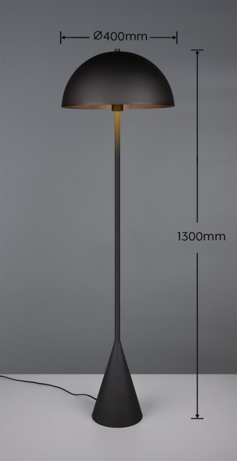 Metalowa lampa podłogowa Alfie czarna z możliwością ściemniania