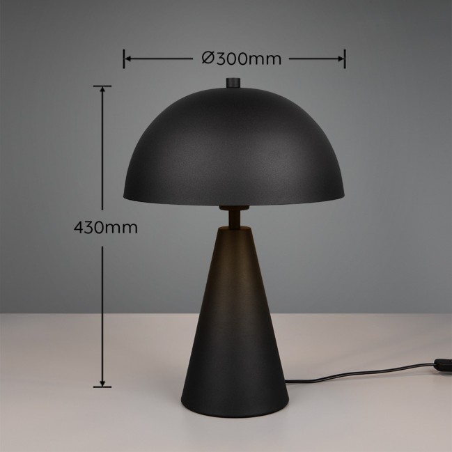 Metalowa lampa stołowa Alfie czarna z możliwością ściemniania