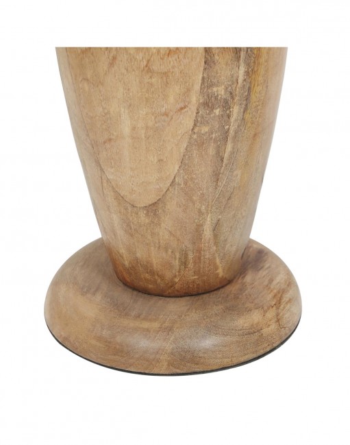 Drewniana lampa podłogowa Toba z abażurem z juty