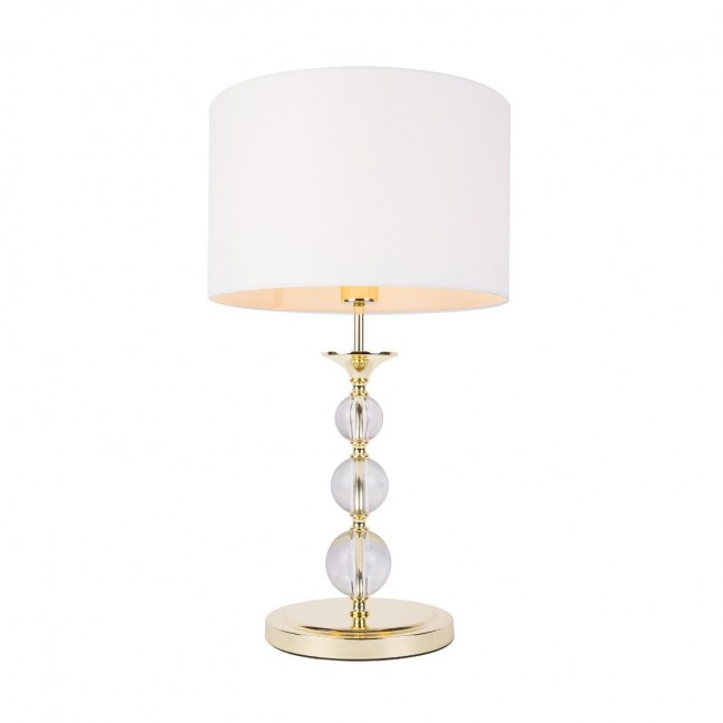 Lampa stołowa Rea w kolorze złotym z biały abażurem - 24H