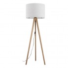 Lampa podłogowa Grand biała na drewnianym trójnogu