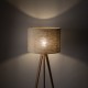 Lampa podłogowa Grand z lnianym abażurem na drewnianym trójnogu