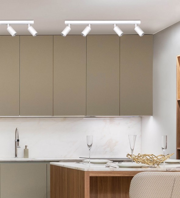 Plafon z regulowanymi reflektorkami Kayla 4 w kolorze biały mat - 24H