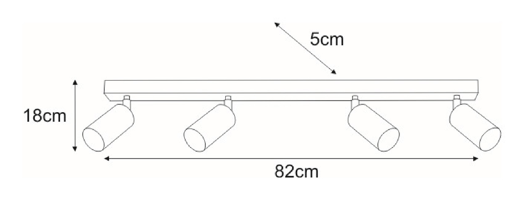Plafon z regulowanymi reflektorkami Kayla 4 w kolorze biały mat - 24H