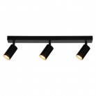 Plafon z regulowanymi reflektorkami Monti 3 w kolorze czarny mat