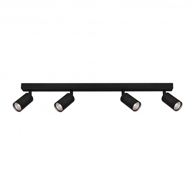 Plafon z regulowanymi reflektorkami Monti 4 w kolorze czarny mat