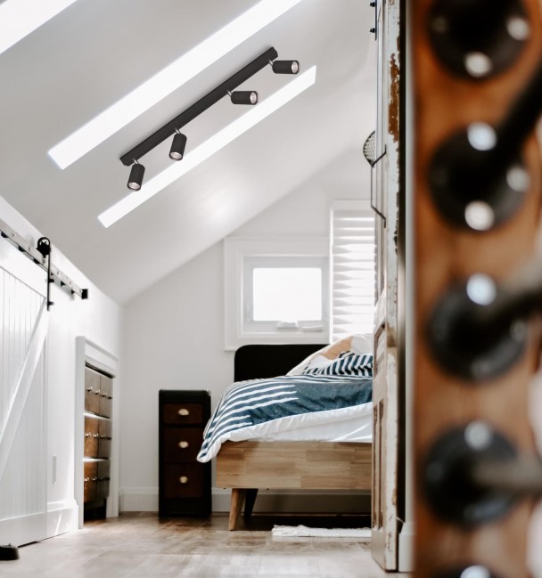 Plafon z regulowanymi reflektorkami Monti 4 w kolorze czarny mat