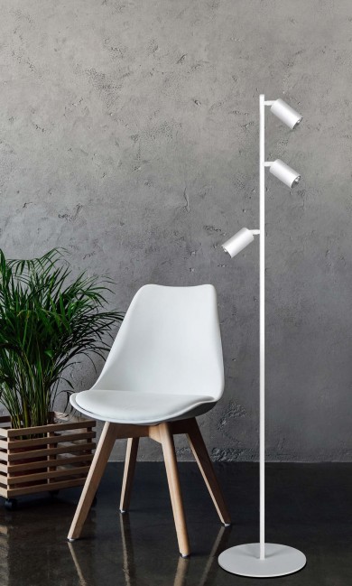 Nowoczesna lampa podłogowa Kayla w kolorze białym