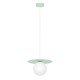 Lampa wisząca Robin miętowa ze szklanym kloszem w kolorze białym