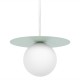 Lampa wisząca Robin miętowa ze szklanym kloszem w kolorze białym