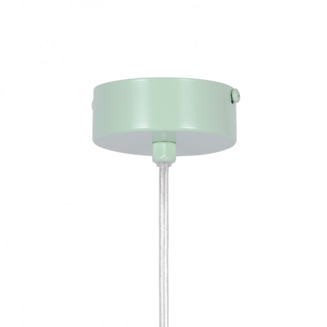 Lampa wisząca Robin miętowa ze szklanym kloszem w kolorze białym