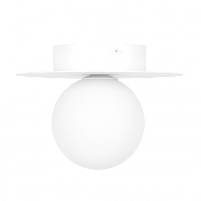 Plafon Robin ze szklanym kloszem w kolorze białym