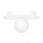 Plafon Robin ze szklanym kloszem w kolorze białym