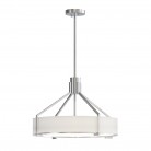 Lampa wisząca Doretto Satin Nikiel 50 z kremowym abażurem