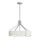 Lampa wisząca Doretto Satin Nikiel 50 z kremowym abażurem