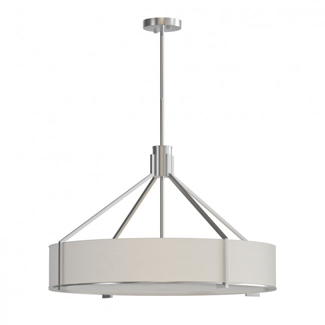 Lampa wisząca Doretto Satin Nikiel 70 z kremowym abażurem