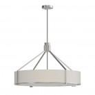 Lampa wisząca Doretto Satin Nikiel 70 z kremowym abażurem