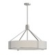 Lampa wisząca Doretto Satin Nikiel 70 z kremowym abażurem