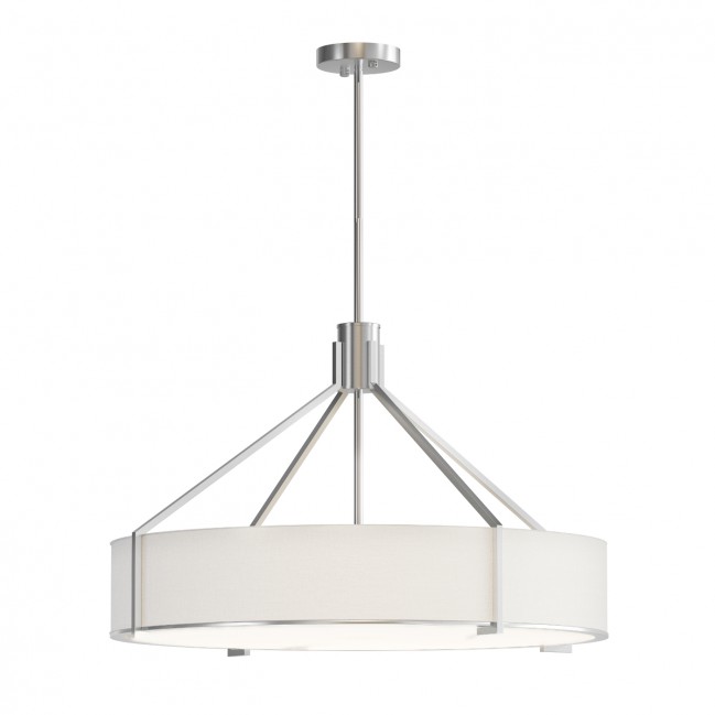 Lampa wisząca Doretto Satin Nikiel 70 z kremowym abażurem