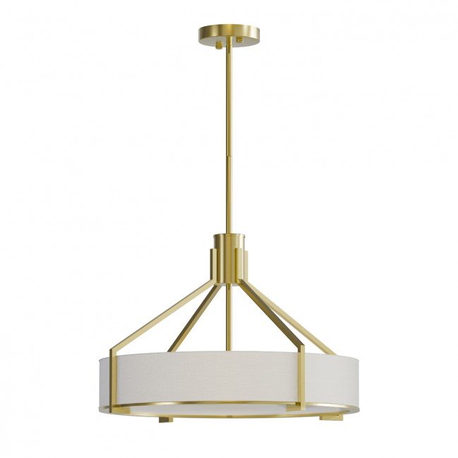 Lampa wisząca Doretto Old Gold 50 z kremowym abażurem